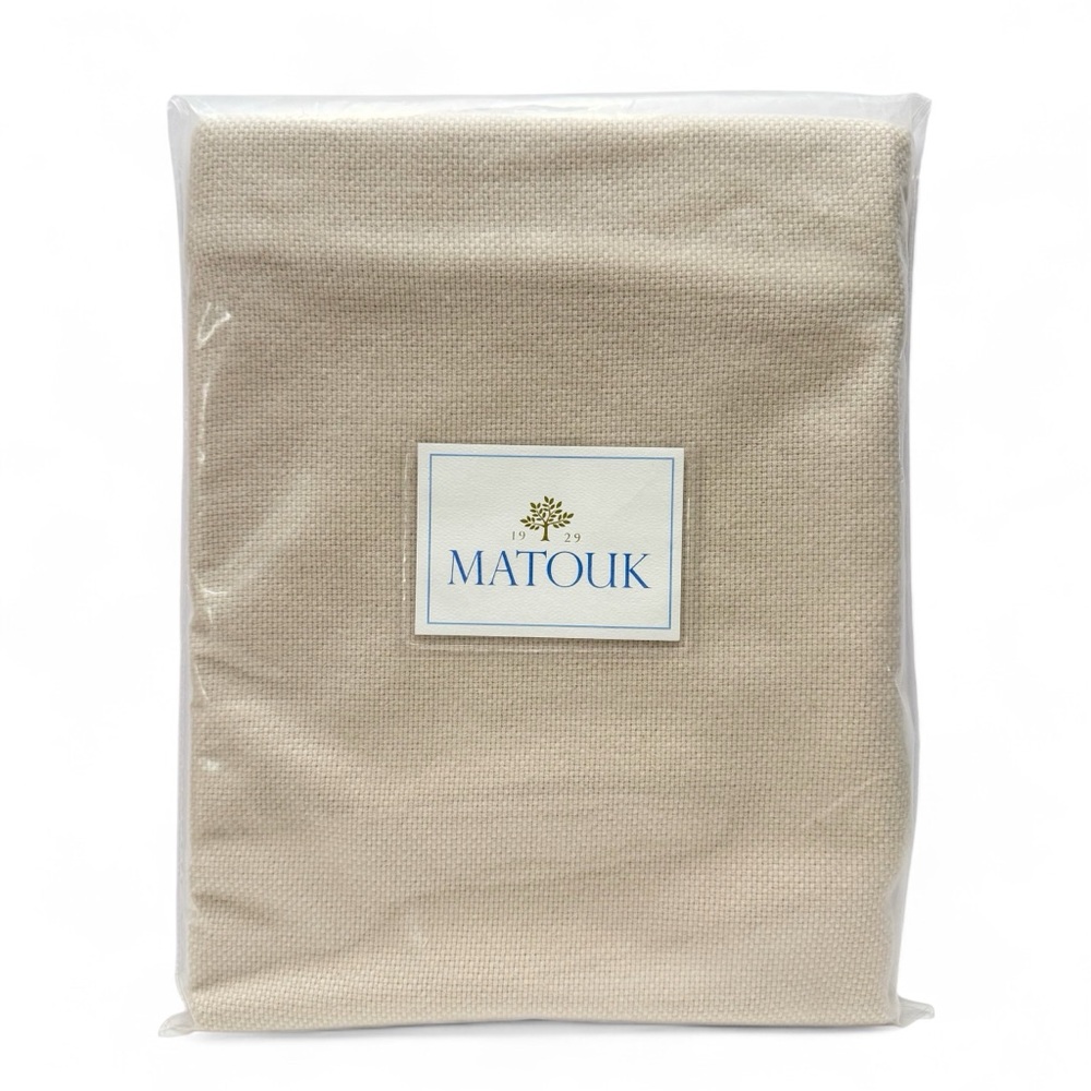 Matouk Webster King Sham Knife Edge Dune 20x36 in. Wool Cotton NEW